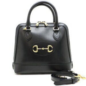 Gucci Horsebit Handbag Leather Black